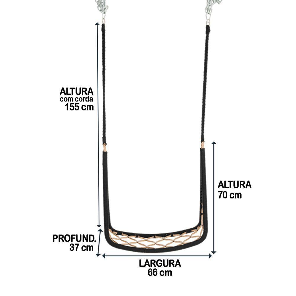 1 Balanço Suspenso Em Alumínio Bronze Corda Náutica - 2