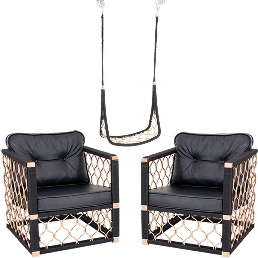 1 Balanço Suspenso Mais Poltronas Corda Náutica - 1