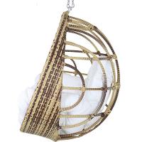 Balanço Ninho Suspenso Hungria Em Alumínio E Fibra Sintética Jardim Cappuccino/courino/náutico/bco - 2