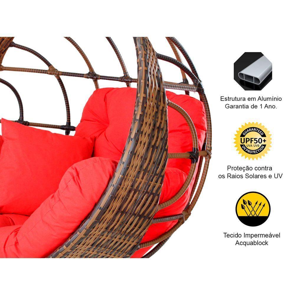 Balanço Ninho Suspenso Hungria Argila E Lisato Vermelho - 3