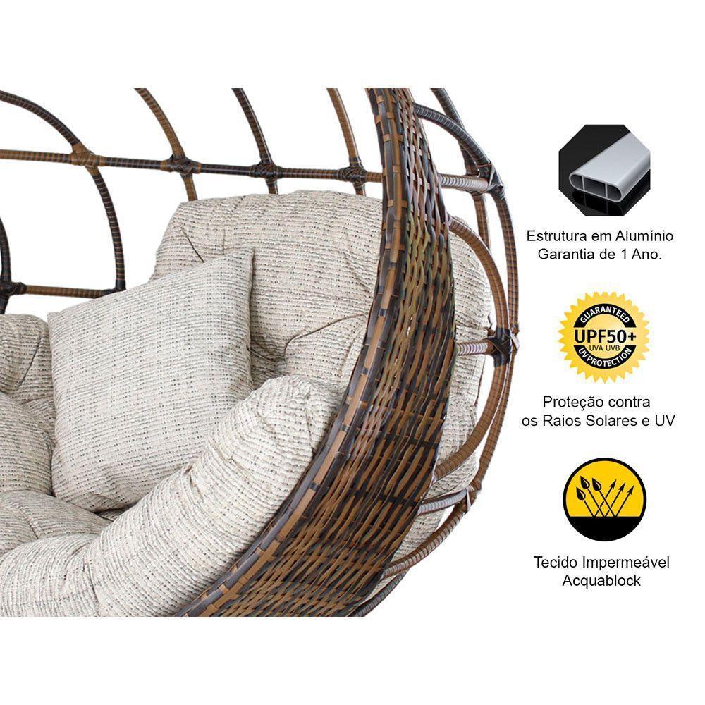 Balanço Ninho Suspenso Hungria Argila E Fundo Palha - 5