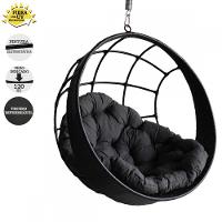 Balanço Suspenso Ninho Com Almofada E Mola E Mosquetão Preto - 4