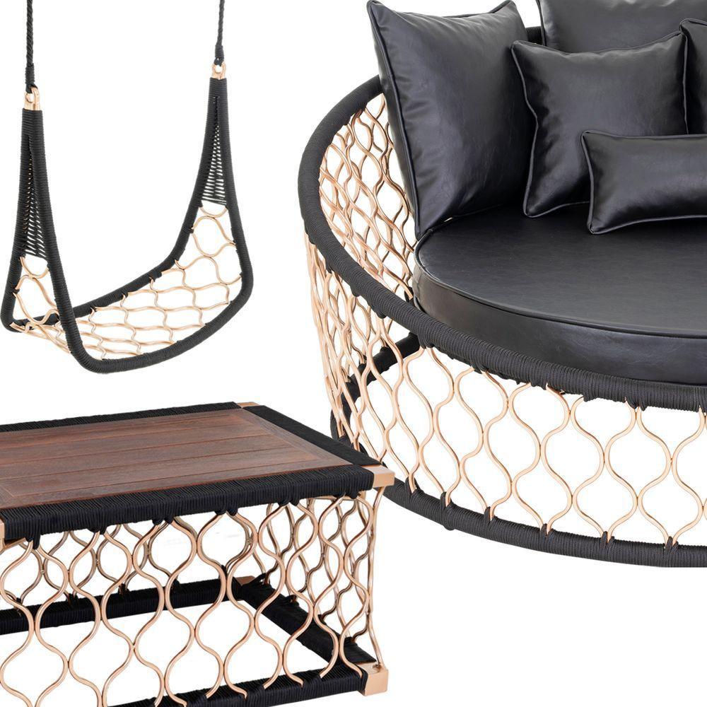 1 Chaise Almofadas Balanço Mesa Corda Náutica - 4