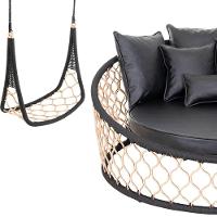 1 Chaise Almofadas 1 Balanço Suspenso Em Corda Náutica - 4