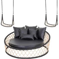 1 Chaise Almofadas 2 Balanços Suspenso Em Corda Náutica - 1