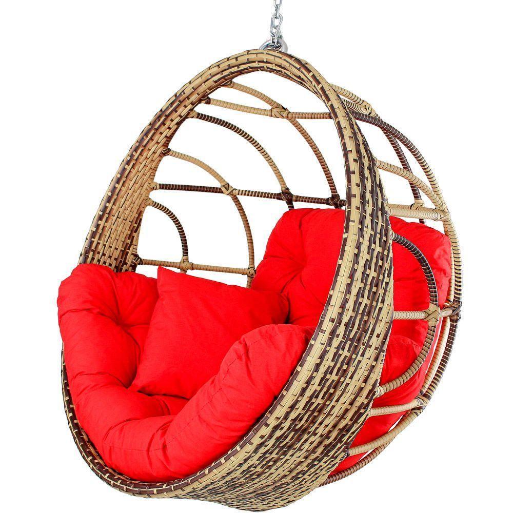 Balanço Ninho Suspenso Hungria Cappuccino E Lisato Vermelho - 1