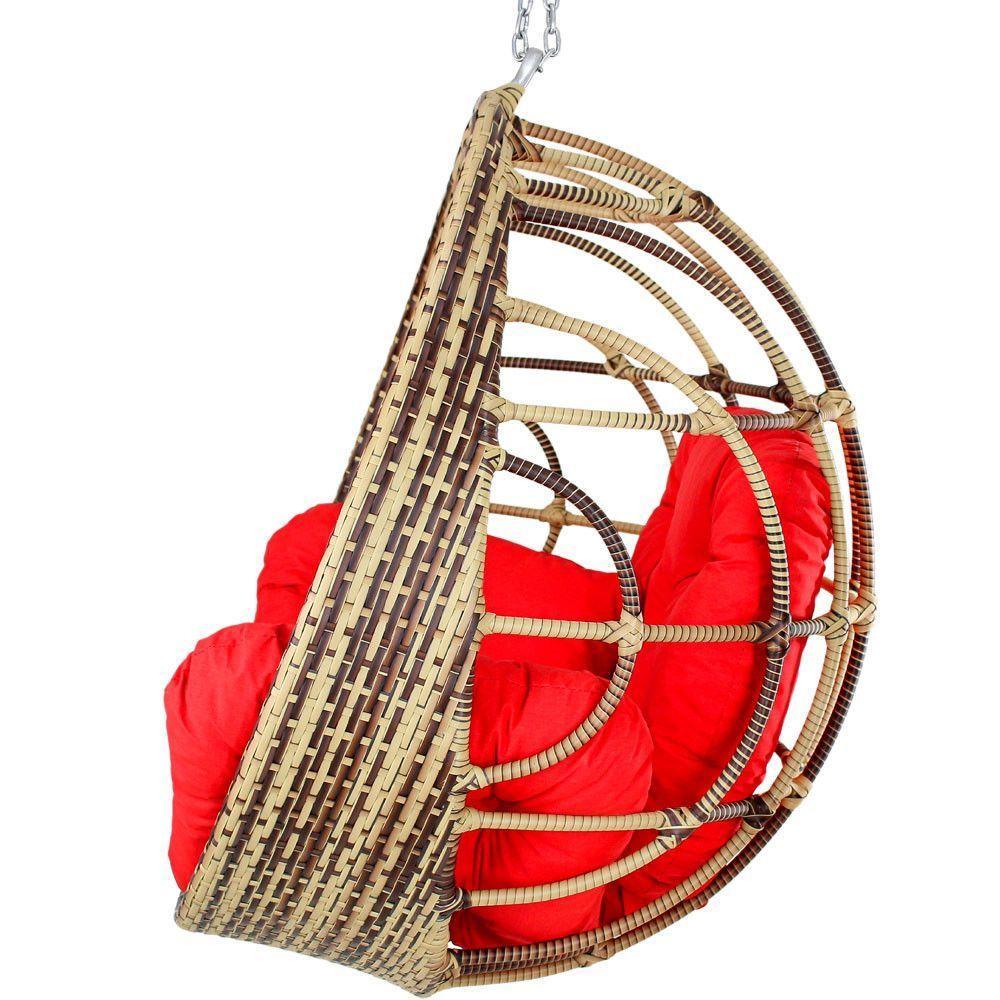Balanço Ninho Suspenso Hungria Cappuccino E Lisato Vermelho - 3