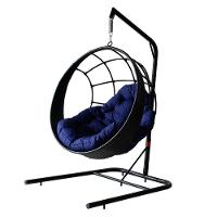 Balanço Suspenso Ninho C/Suporte Almofada E Mola Preto azul - 2