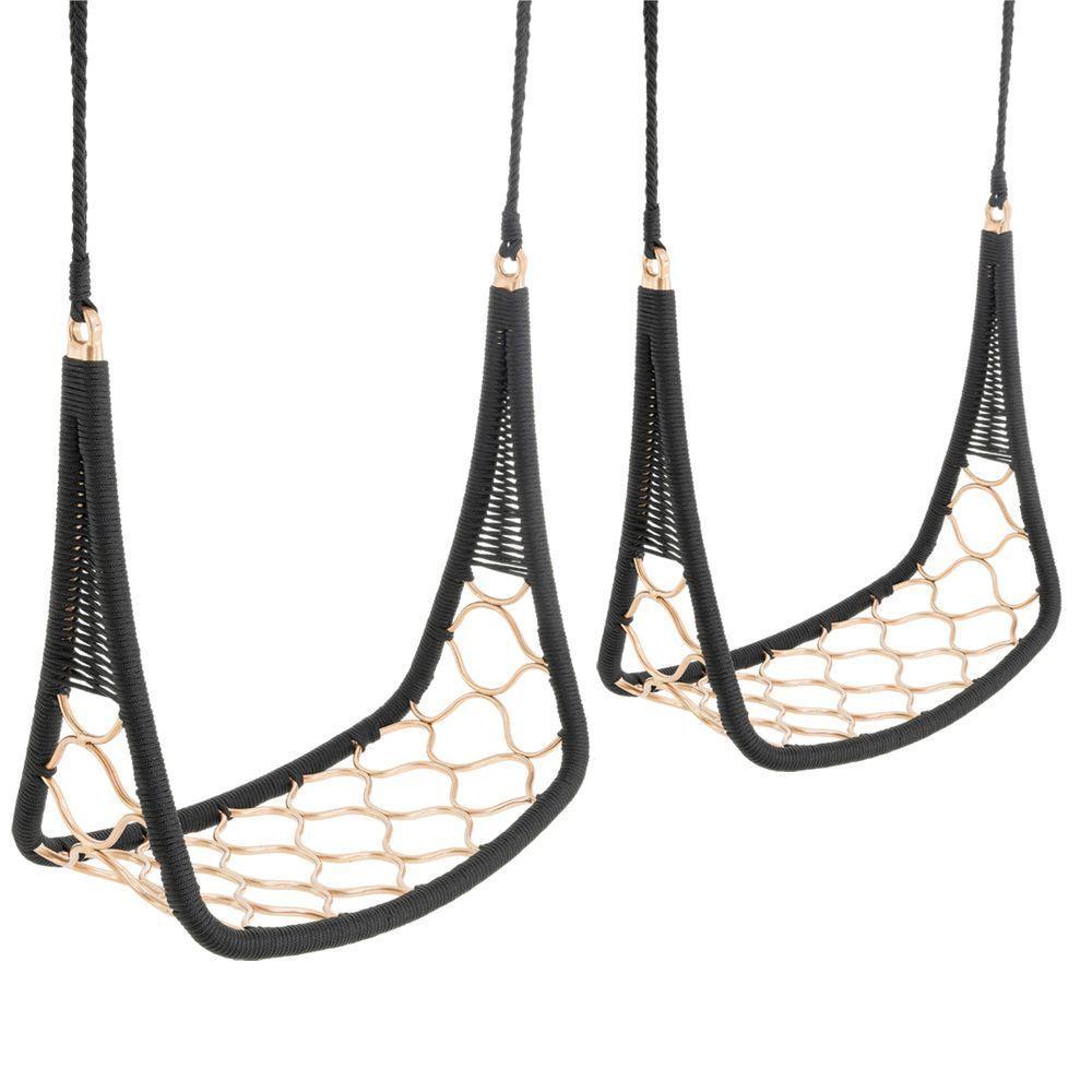 2 Balanços Suspenso Em Alumínio Bronze Corda Náutica - 1