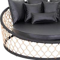 1 Chaise Com Almofadas Em Alumínio Bronze Corda Náutica - 4