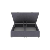 Base Cama Box Baú Casal King Size Veludo Skybox Cinza - 2