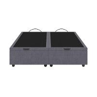 Base Cama Box Baú Casal King Size Veludo Skybox Cinza