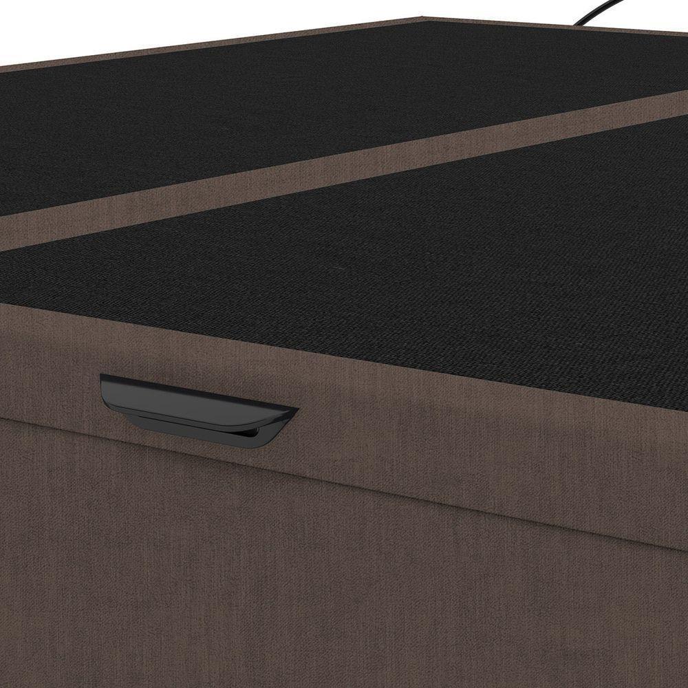 Base Cama Box Baú Casal King Size Veludo Skybox Marrom - 2