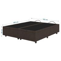 Base Cama Box Baú Casal King Size Veludo Skybox Marrom - 7
