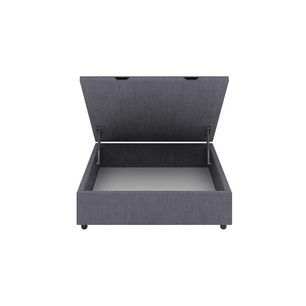 Base Cama Box Baú Viúva Veludo Skybox Cinza - 3