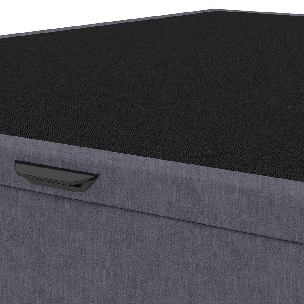 Base Cama Box Baú Viúva Veludo Skybox Cinza - 5