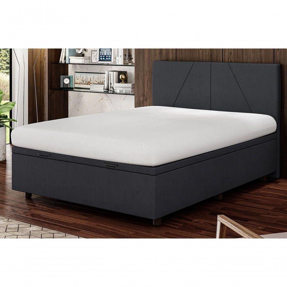 Base Cama Box Baú Viúva Veludo Skybox Preto - 1