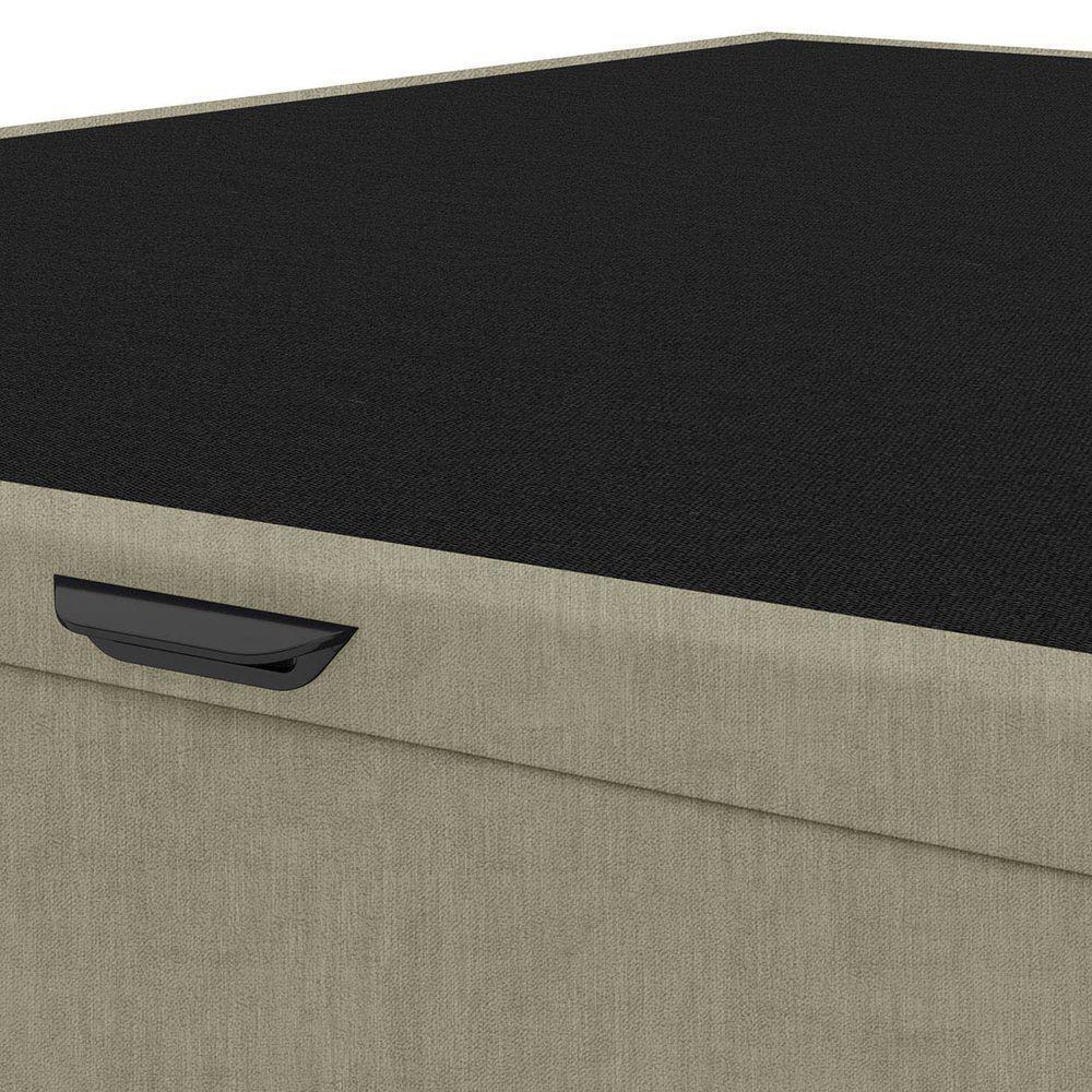 Base Cama Box Baú Casal Veludo Skybox Bege - 2