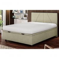 Base Cama Box Baú Casal Veludo Skybox Bege - 1