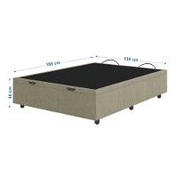Base Cama Box Baú Casal Veludo Skybox Bege