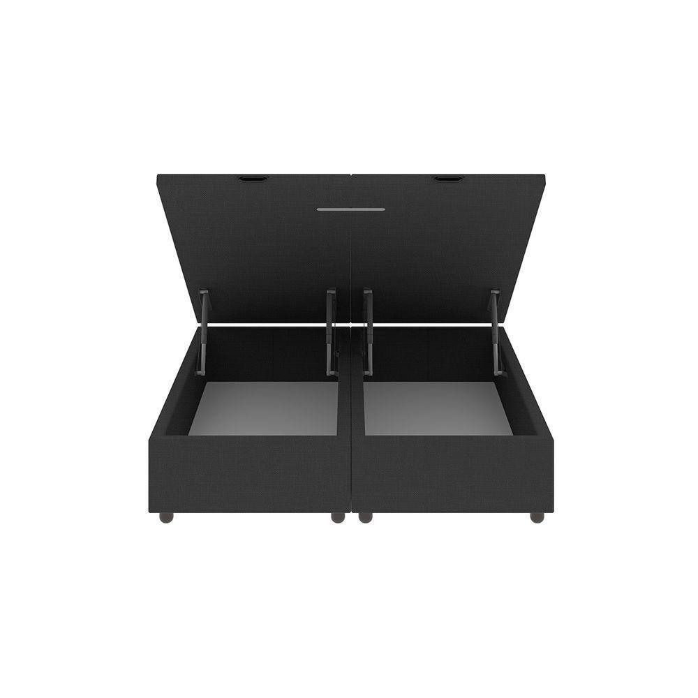 Base Cama Box Baú Casal Queen Size Linho Skybox Preto - 5