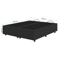 Base Cama Box Baú Casal Queen Size Linho Skybox Preto - 3