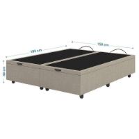 Base Cama Box Baú Casal Queen Size Linho Skybox Bege - 5