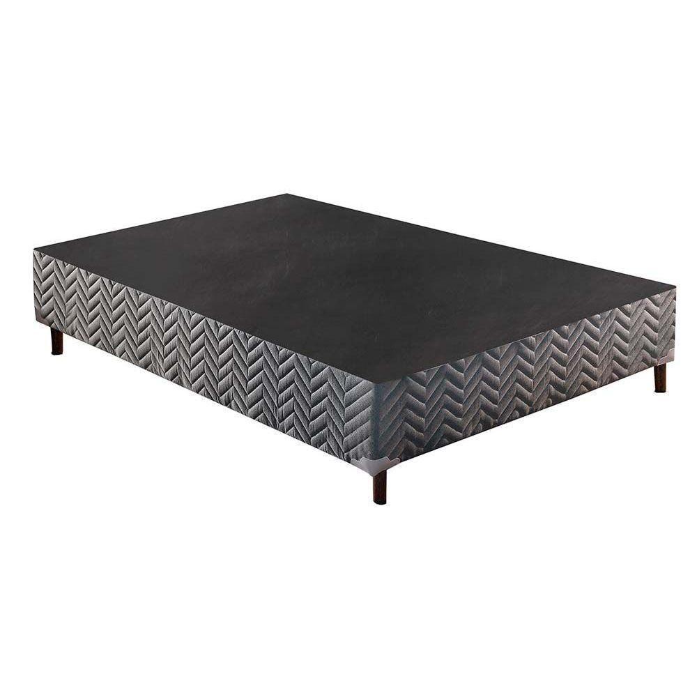 Cama Box Base Universal Casal Sommier Rústico Bordado Gray (138x188x30) - Paropas - 1