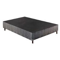 Cama Box Base Universal Casal Sommier Rústico Bordado Gray (138x188x30) - Paropas - 1