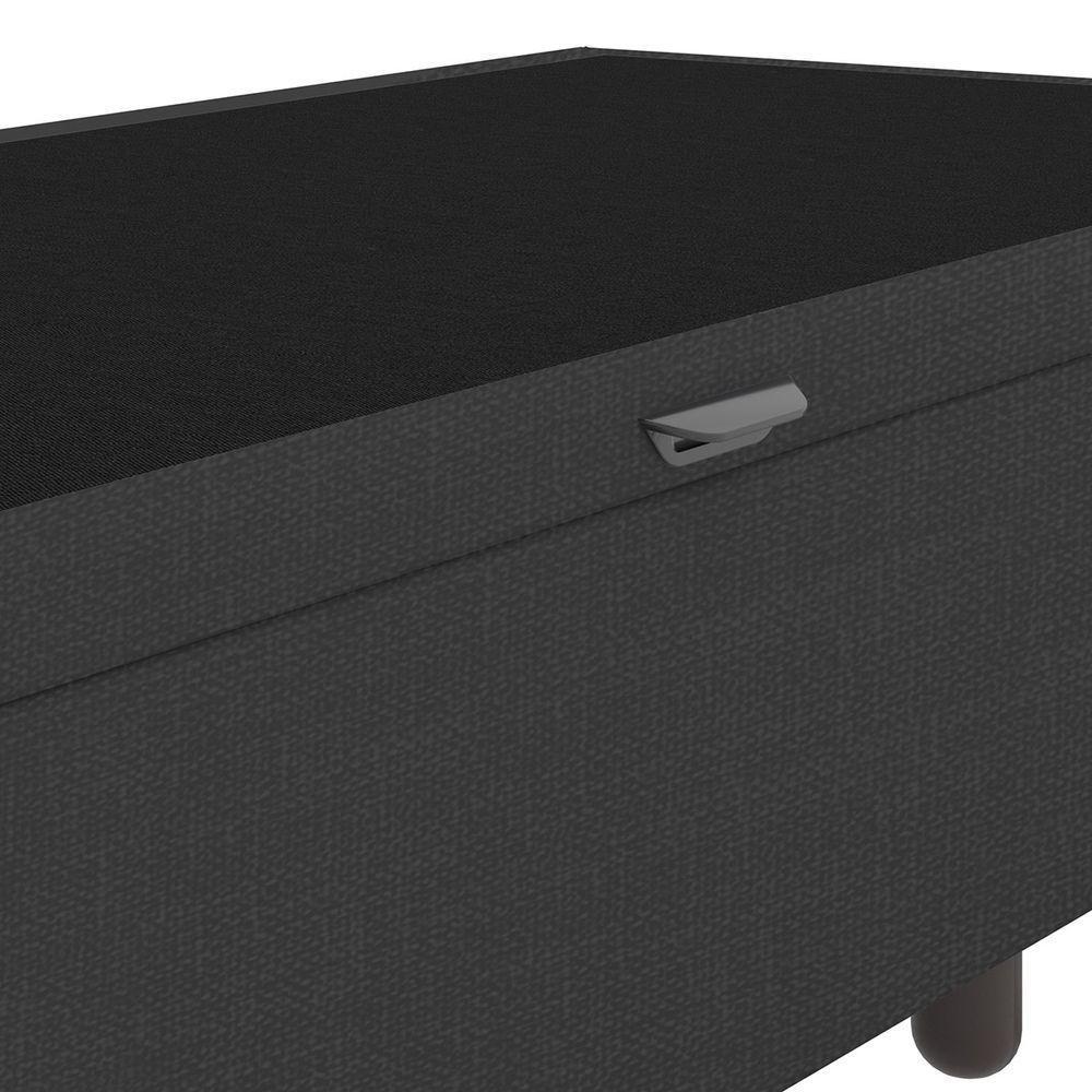 Base Cama Box Baú Solteiro Linho Skybox Preto - 4