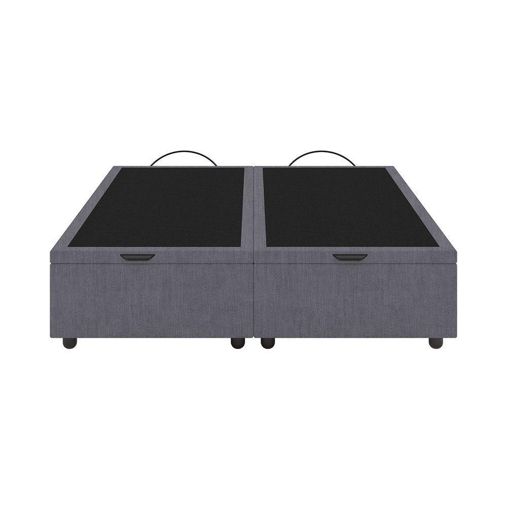 Base Cama Box Baú Casal Queen Size Veludo Skybox Cinza - 5