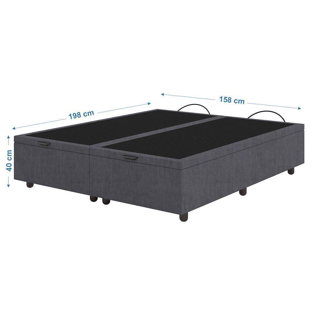 Base Cama Box Baú Casal Queen Size Veludo Skybox Cinza - 6