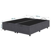 Base Cama Box Baú Casal Queen Size Veludo Skybox Cinza - 8