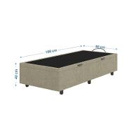 Base Cama Box Baú Solteiro Veludo Skybox Bege - 2