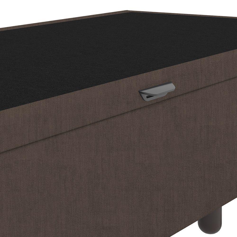 Base Cama Box Baú Solteiro Veludo Skybox Marrom - 4