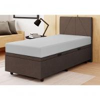 Base Cama Box Baú Solteiro Veludo Skybox Marrom - 1