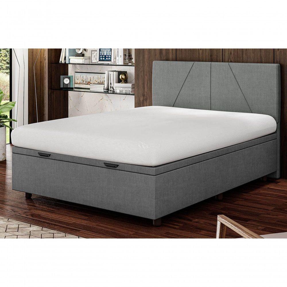 Base Cama Box Baú Viúva Linho Skybox Cinza - 1