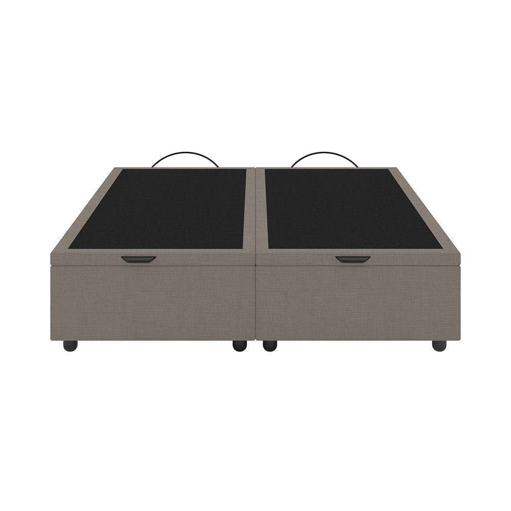 Base Cama Box Baú Casal King Size Linho Skybox Marrom - 2
