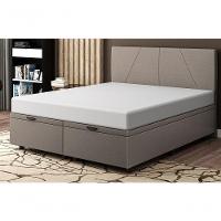 Base Cama Box Baú Casal King Size Linho Skybox Marrom - 1