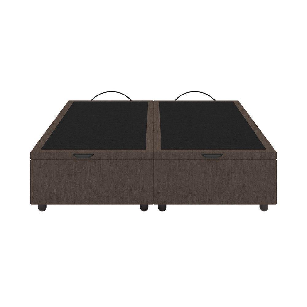 Base Cama Box Baú Casal Queen Size Veludo Skybox Marrom - 2