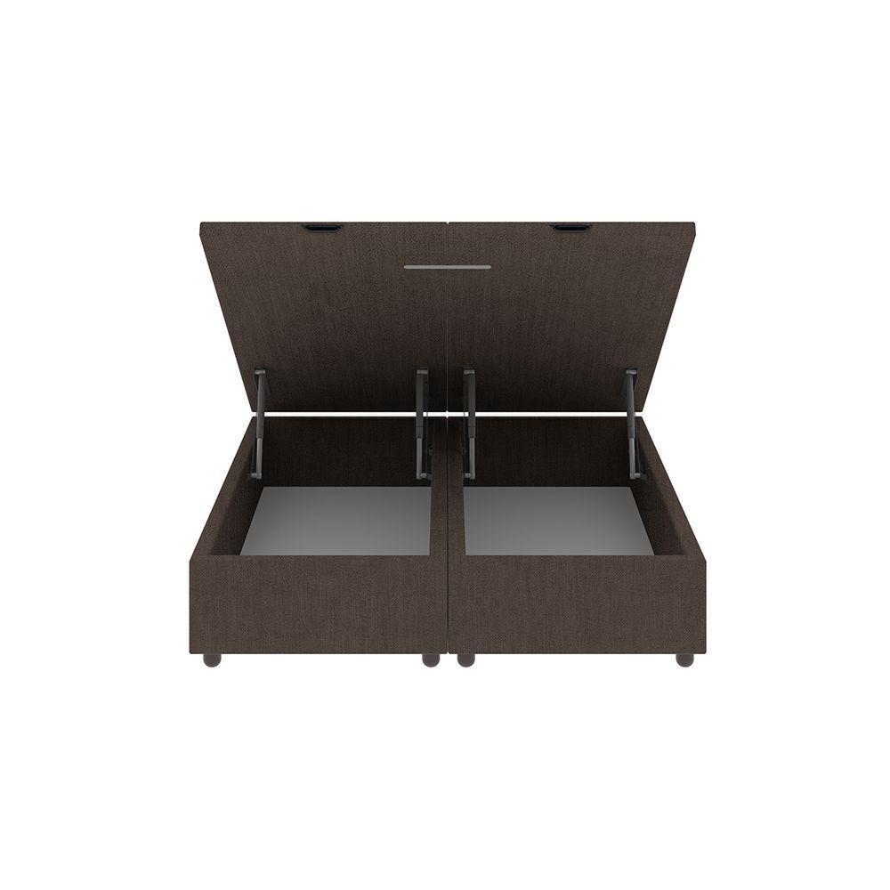 Base Cama Box Baú Casal Queen Size Veludo Skybox Marrom - 5