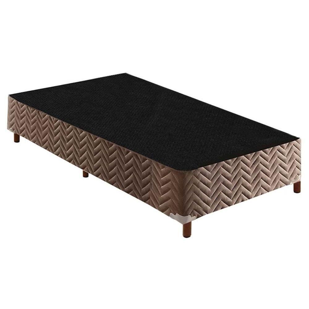 Cama Box Base Universal Solteirão Sommier Rústico Bordado Brown (96x203x30) - Paropas - 1