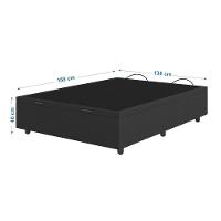 Base Cama Box Baú Casal Linho Skybox Preto