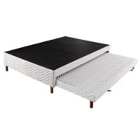 Cama Box Base c/Auxiliar Universal Casal Sommier Rústico Bordado White (138x188x30) - Paropas - 1