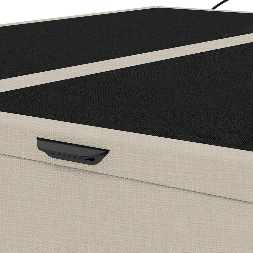 Base Cama Box Baú Casal King Size Linho Skybox Bege - 2