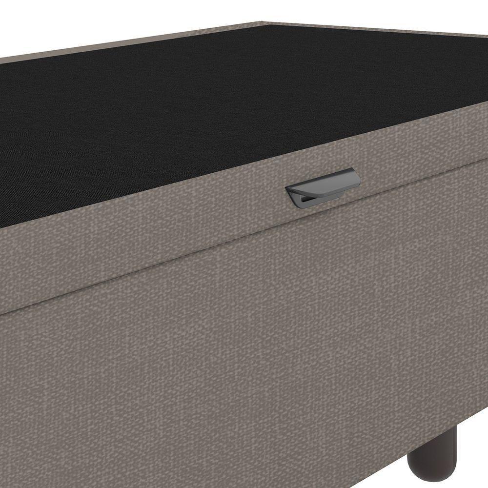 Base Cama Box Baú Solteiro Linho Skybox Marrom - 5
