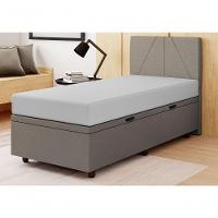 Base Cama Box Baú Solteiro Linho Skybox Marrom - 1