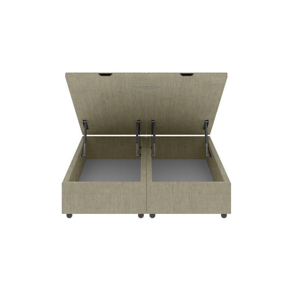 Base Cama Box Baú Casal King Size Veludo Skybox Bege - 2