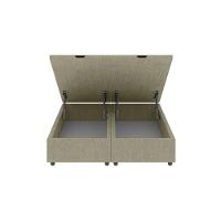 Base Cama Box Baú Casal King Size Veludo Skybox Bege - 2