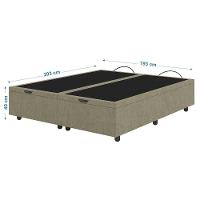 Base Cama Box Baú Casal King Size Veludo Skybox Bege - 3